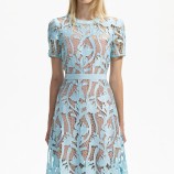 LIGHT BLUE LACE MIDI РОКЛЯ Self-portrait RS24-181M-BL-BLUE