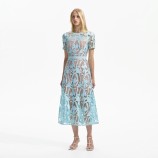 LIGHT BLUE LACE MIDI РОКЛЯ Self-portrait RS24-181M-BL-BLUE