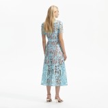 LIGHT BLUE LACE MIDI РОКЛЯ Self-portrait RS24-181M-BL-BLUE