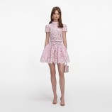 PINK FLORAL LACE MINI DRESS Self-portrait RS26-167S-P-PINK