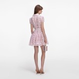 PINK FLORAL LACE MINI DRESS Self-portrait RS26-167S-P-PINK