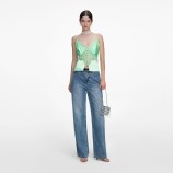 RHINESTONE DENIM STRAIGHT LEG ДЪНКИ Self-portrait RS26-813PA-BL-BLUE