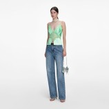 RHINESTONE DENIM STRAIGHT LEG ДЪНКИ Self-portrait RS26-813PA-BL-BLUE