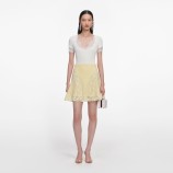 YELLOW POINTELLE KNIT MINI SKIRT Self-portrait SS26-049SK-Y-YELLOW
