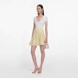 YELLOW POINTELLE KNIT MINI SKIRT Self-portrait SS26-049SK-Y-YELLOW