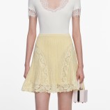 YELLOW POINTELLE KNIT MINI SKIRT Self-portrait SS26-049SK-Y-YELLOW