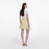 YELLOW POINTELLE KNIT MINI SKIRT Self-portrait SS26-049SK-Y-YELLOW