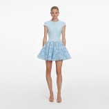BLUE CREPE LACE MINI РОКЛЯ Self-portrait SS26-095S-BL-BLUE