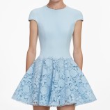 BLUE CREPE LACE MINI РОКЛЯ Self-portrait SS26-095S-BL-BLUE