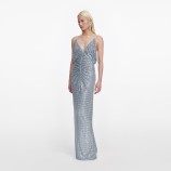 BLUE RHINESTONE MESH MAXI РОКЛЯ Self-portrait SS26-161XA-BL-BLUE