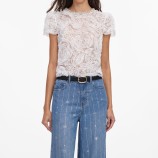 LIGHT BLUE RHINESTONE STRIPE DENIM ДЪНКИ Self-portrait PF26-826PB-BL-BLUE