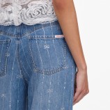 LIGHT BLUE RHINESTONE STRIPE DENIM ДЪНКИ Self-portrait PF26-826PB-BL-BLUE