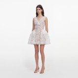 WHITE TULLE LACE MINI РОКЛЯ Self-portrait PF26-101S-W-WHITE