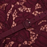 BURGUNDY LACE MIDI DRESS Self-portrait PF26-107M-BU-BURGUNDY