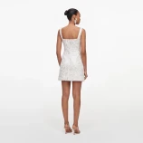 WHITE SEQUIN LACE MINI DRESS Self-portrait AW26-005S-W-WHITE