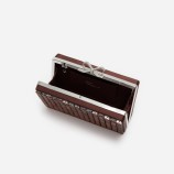 BROWN CHAINMAIL CLUTCH ЧАНТА Self-portrait PF26-326A-BR-BROWN