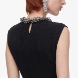 BLACK BEADED POINTELLE KNIT MAXI DRESS Self-portrait SC26-094X-B-BLACK